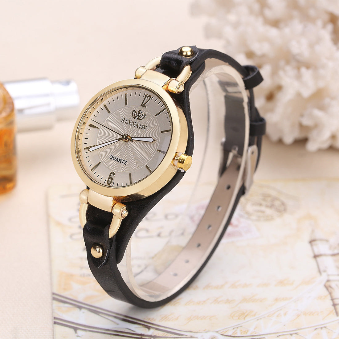 Rinnandy™ | Gold‑Plated Minimalist Timepiece