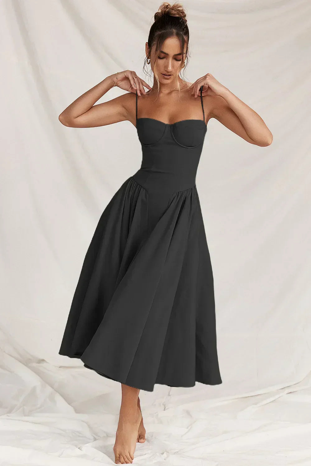 Liana™ | Sleeveless Corset Midi Dress