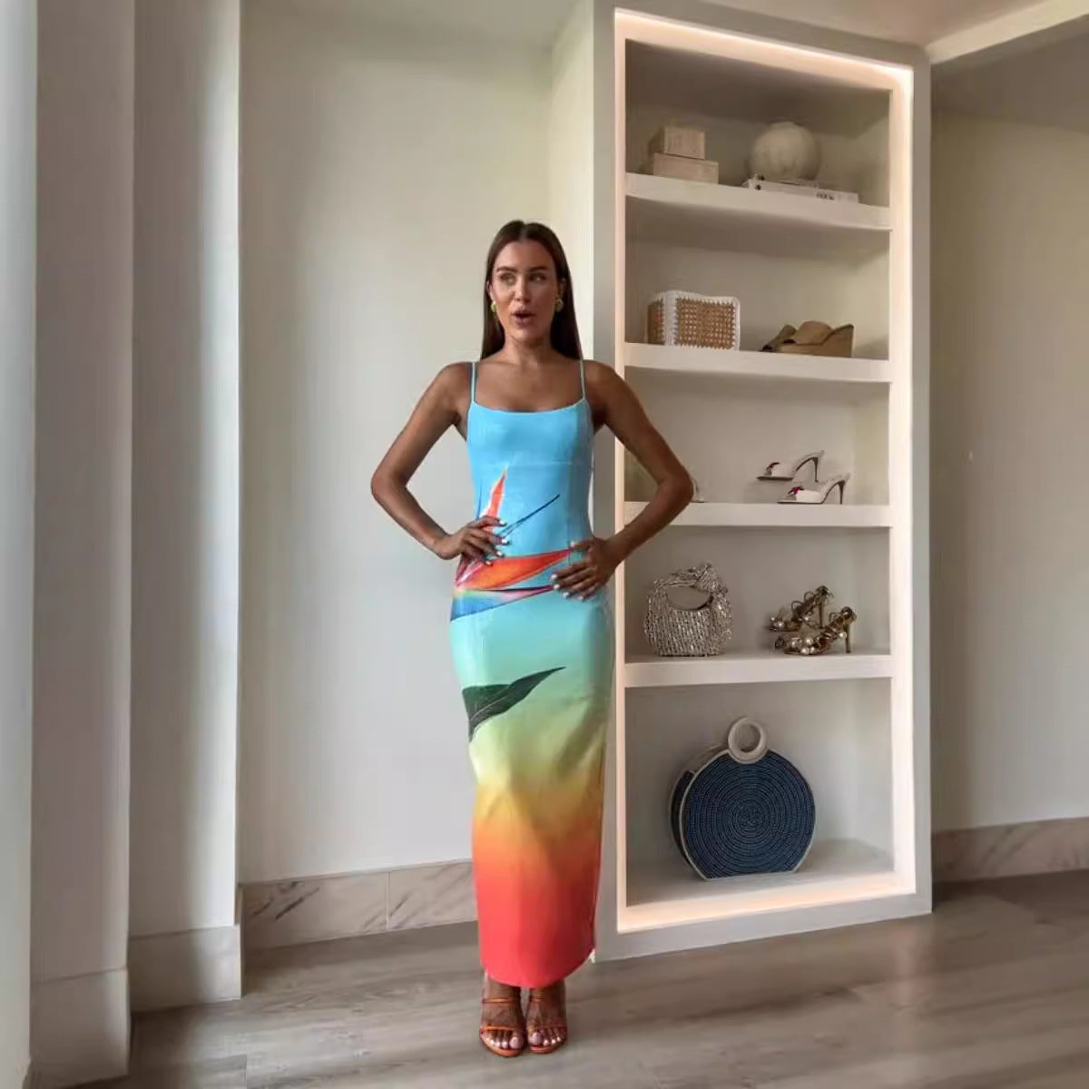 Camden Glow™ | Sequin Floral Gradient Maxi Dress