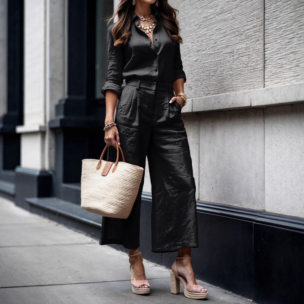 Azure Drape™ | Wide-Leg Co-Ord Ensemble