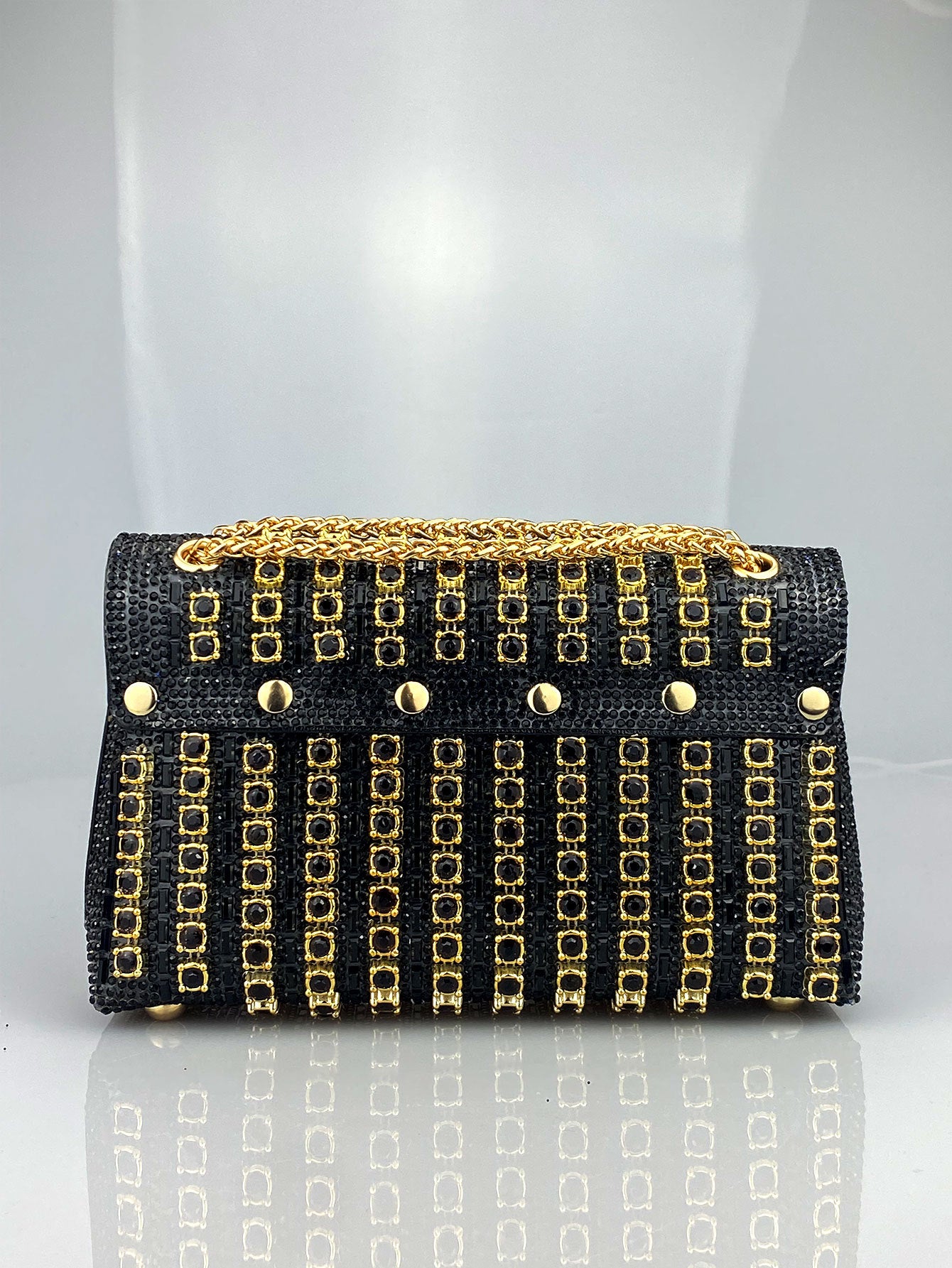 Elara Grace™ | Crystal Accent Shoulder Bag