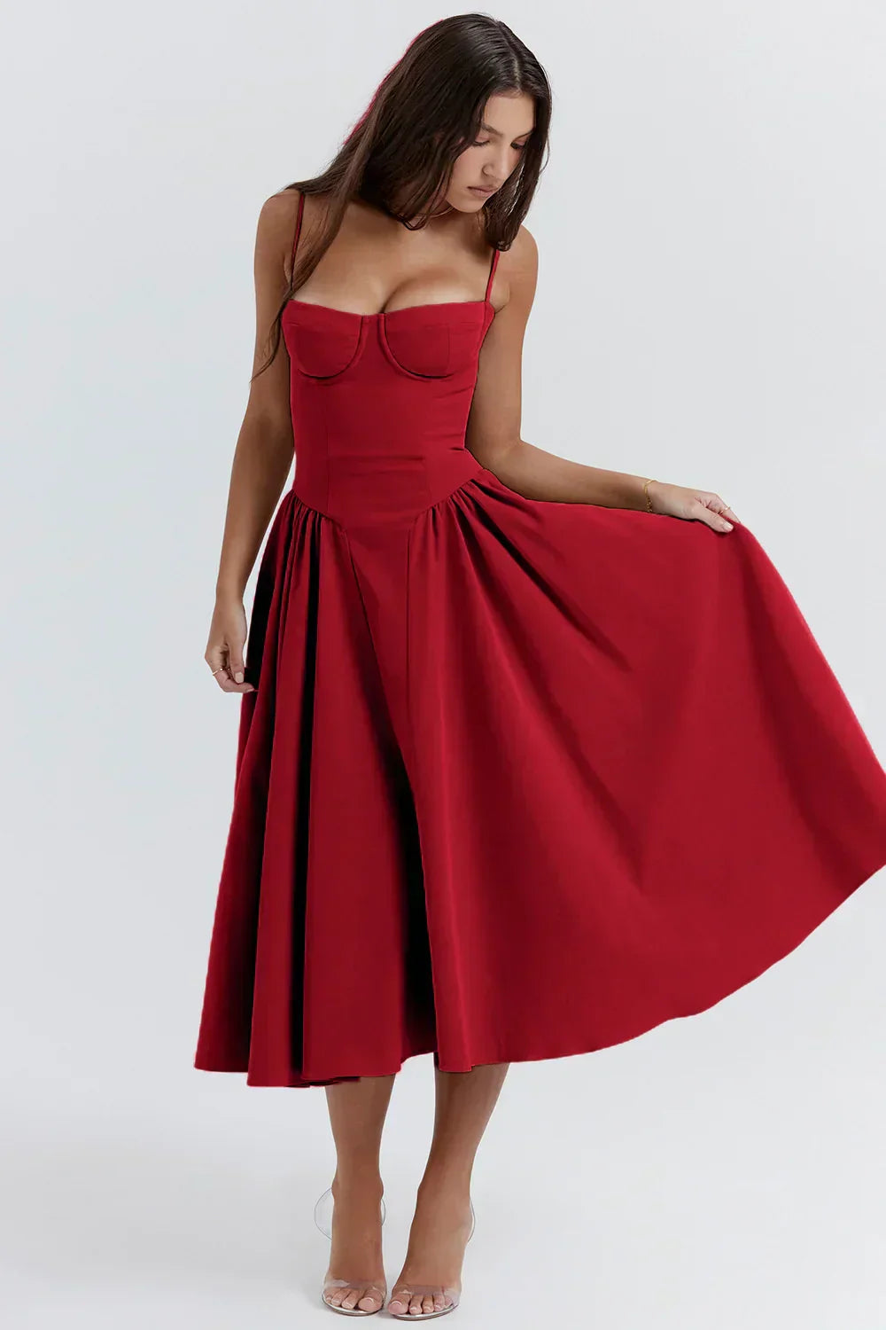 Liana™ | Sleeveless Corset Midi Dress