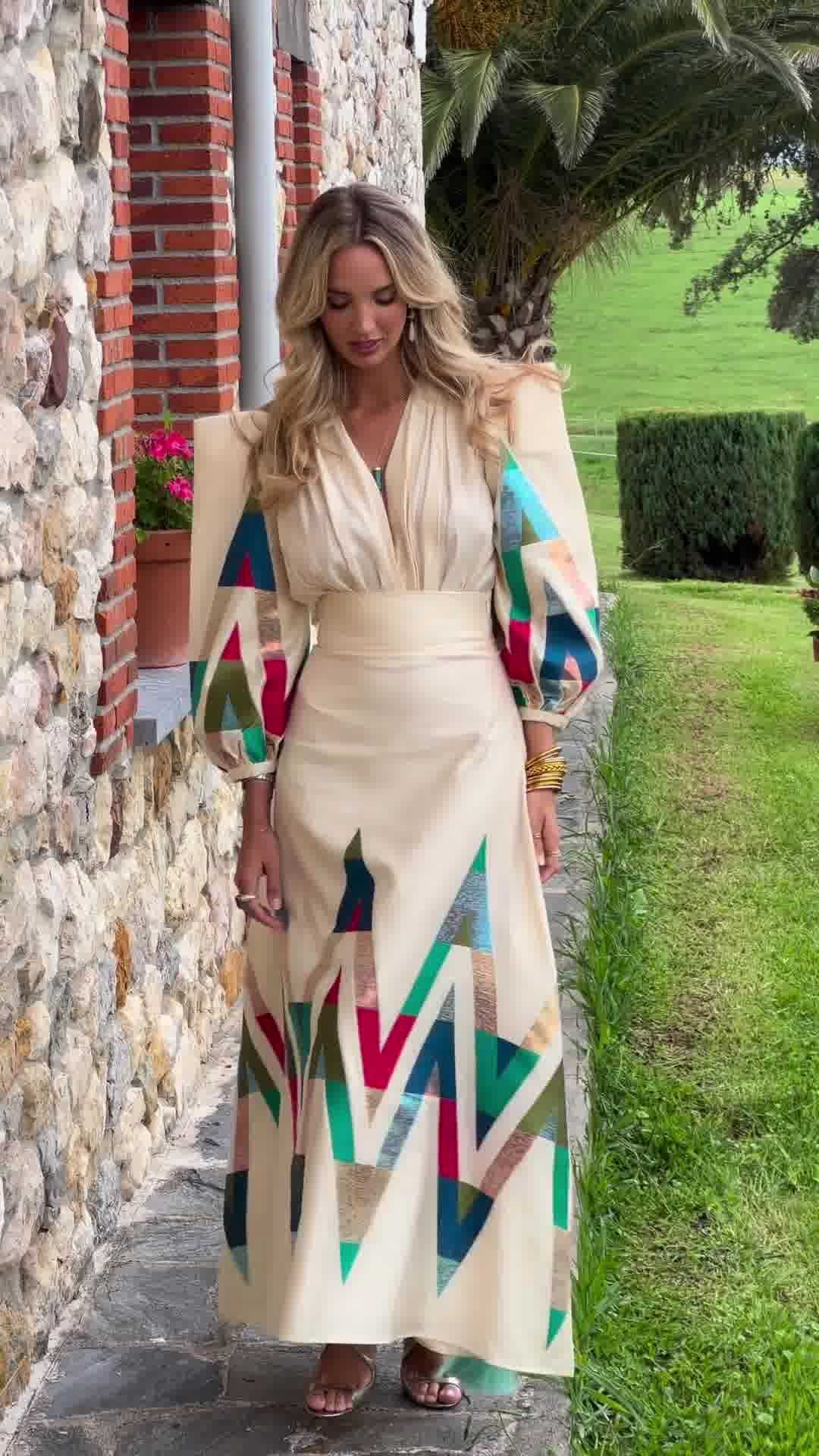 Windsor Edge™ | V-Neck Chevron Midi Set