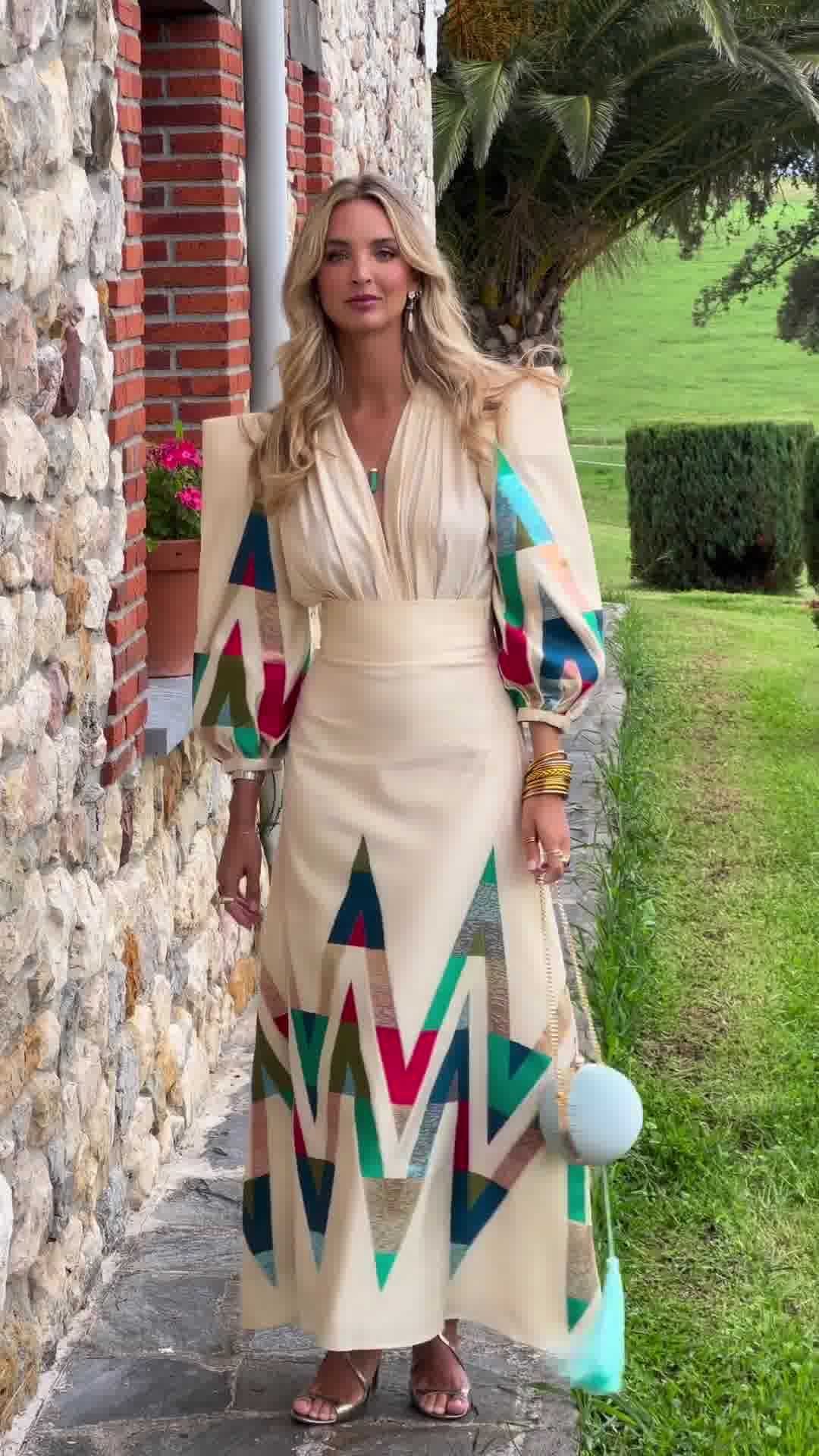 Windsor Edge™ | V-Neck Chevron Midi Set