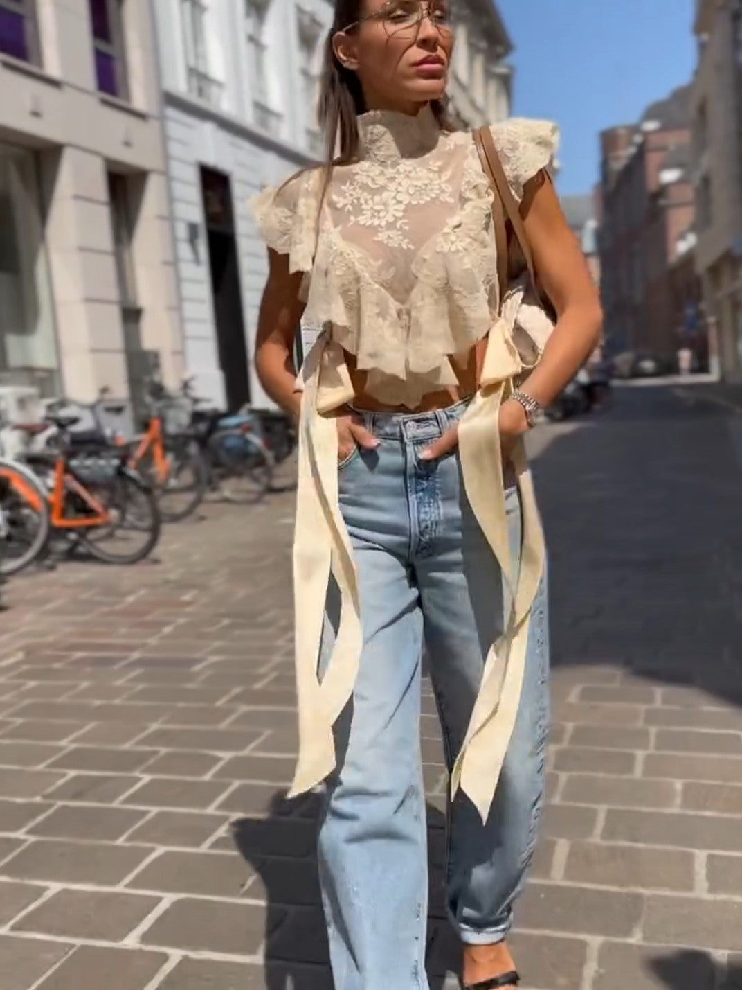 Soho Charm™ | Tie-Strap Lace Crop Set