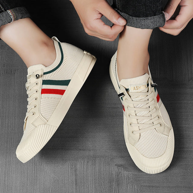BrightonBreathe™ | Knit Stripe Low-Top Sneakers