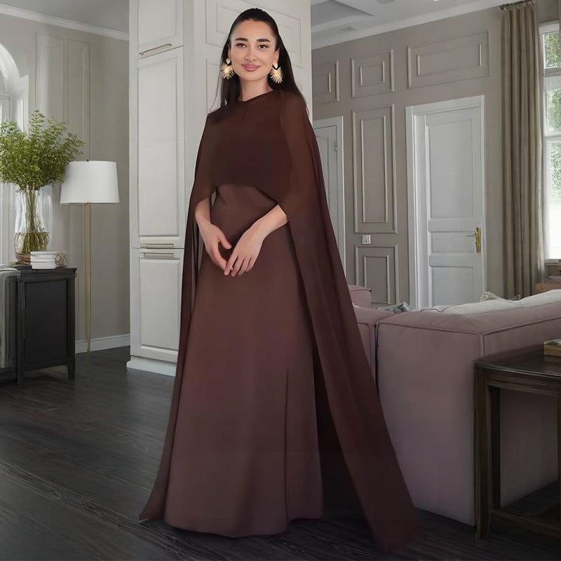 Soho Veil™ | Sheer Cape Slip Maxi Dress