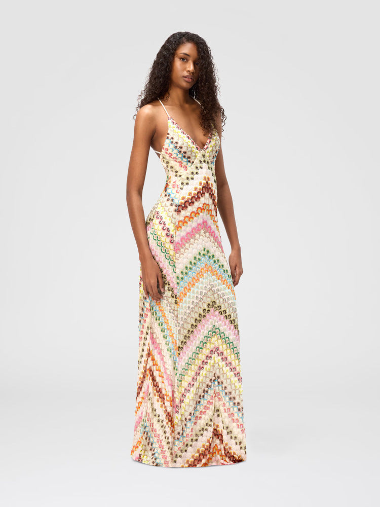 Shoreditch Glow™ | Open Back Knit Maxi Dress