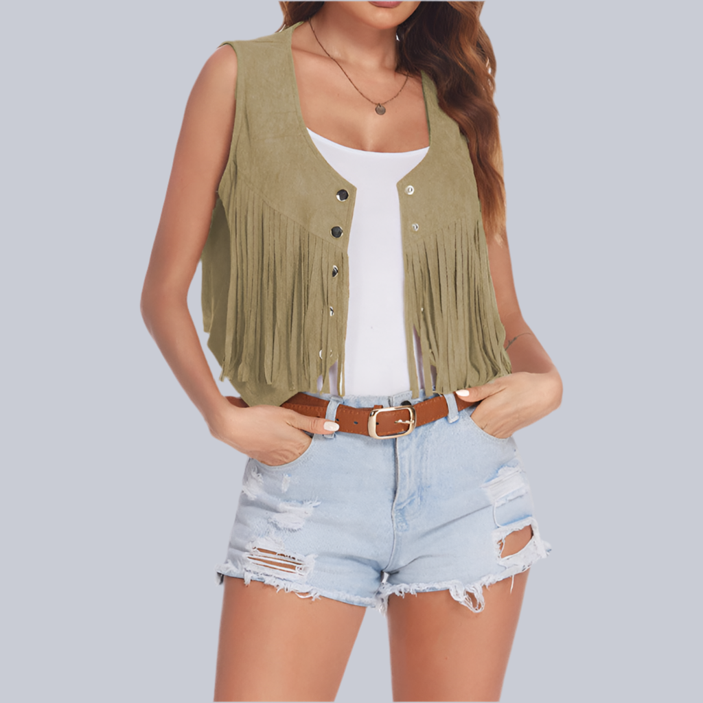 Heath Fringe™ | Cropped Suede Vest