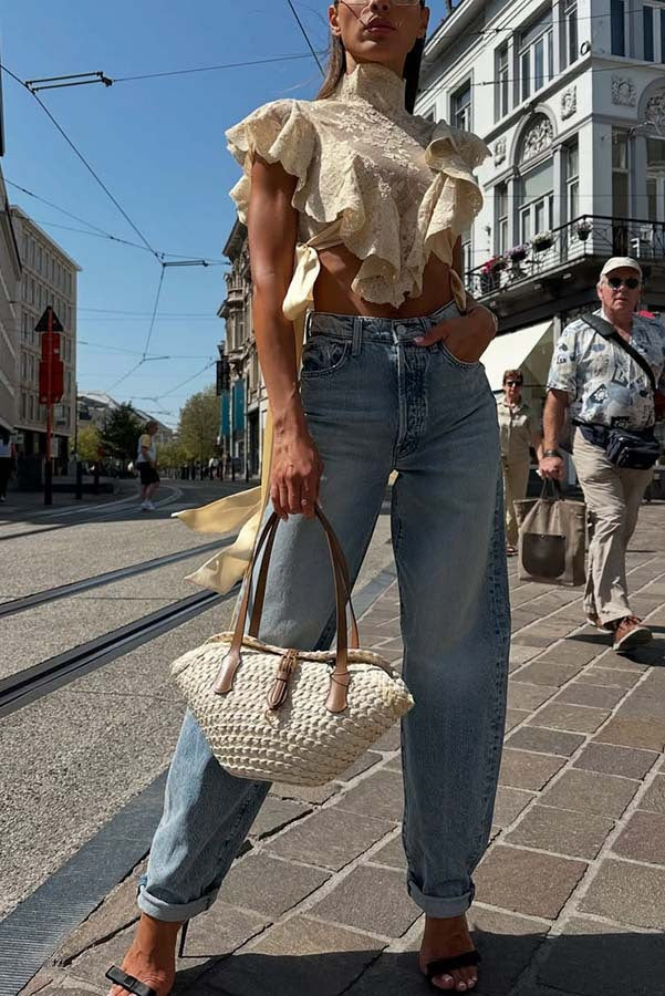 Soho Charm™ | Tie-Strap Lace Crop Set