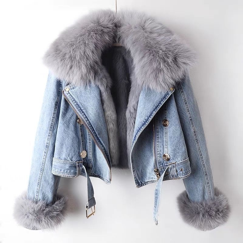 Aldermere Luxe™ | Fur-Collar Denim Jacket
