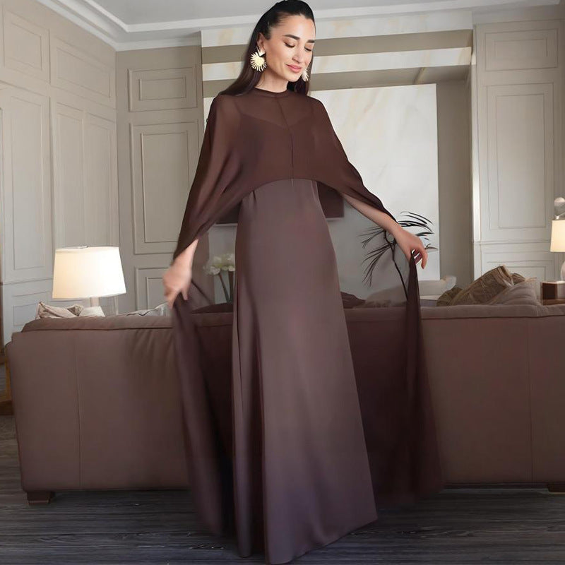 Soho Veil™ | Sheer Cape Slip Maxi Dress