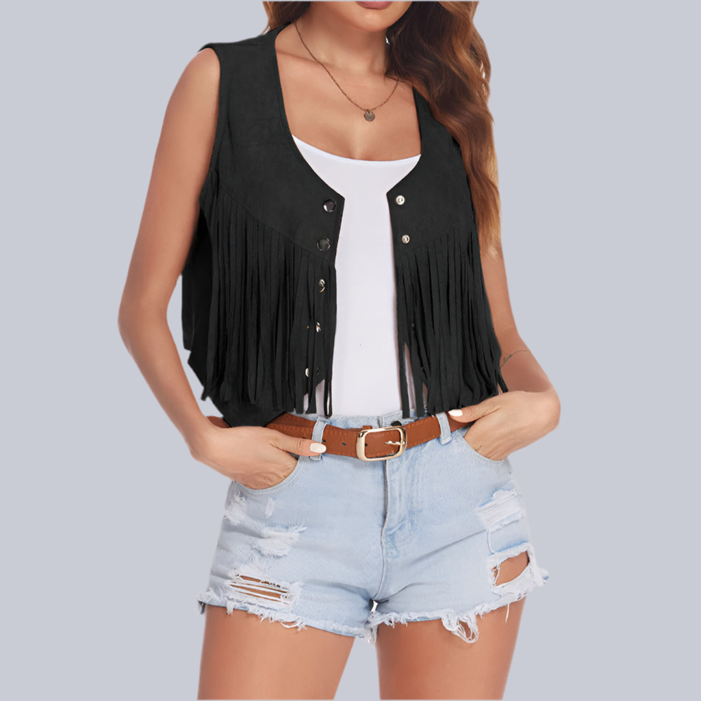 Heath Fringe™ | Cropped Suede Vest
