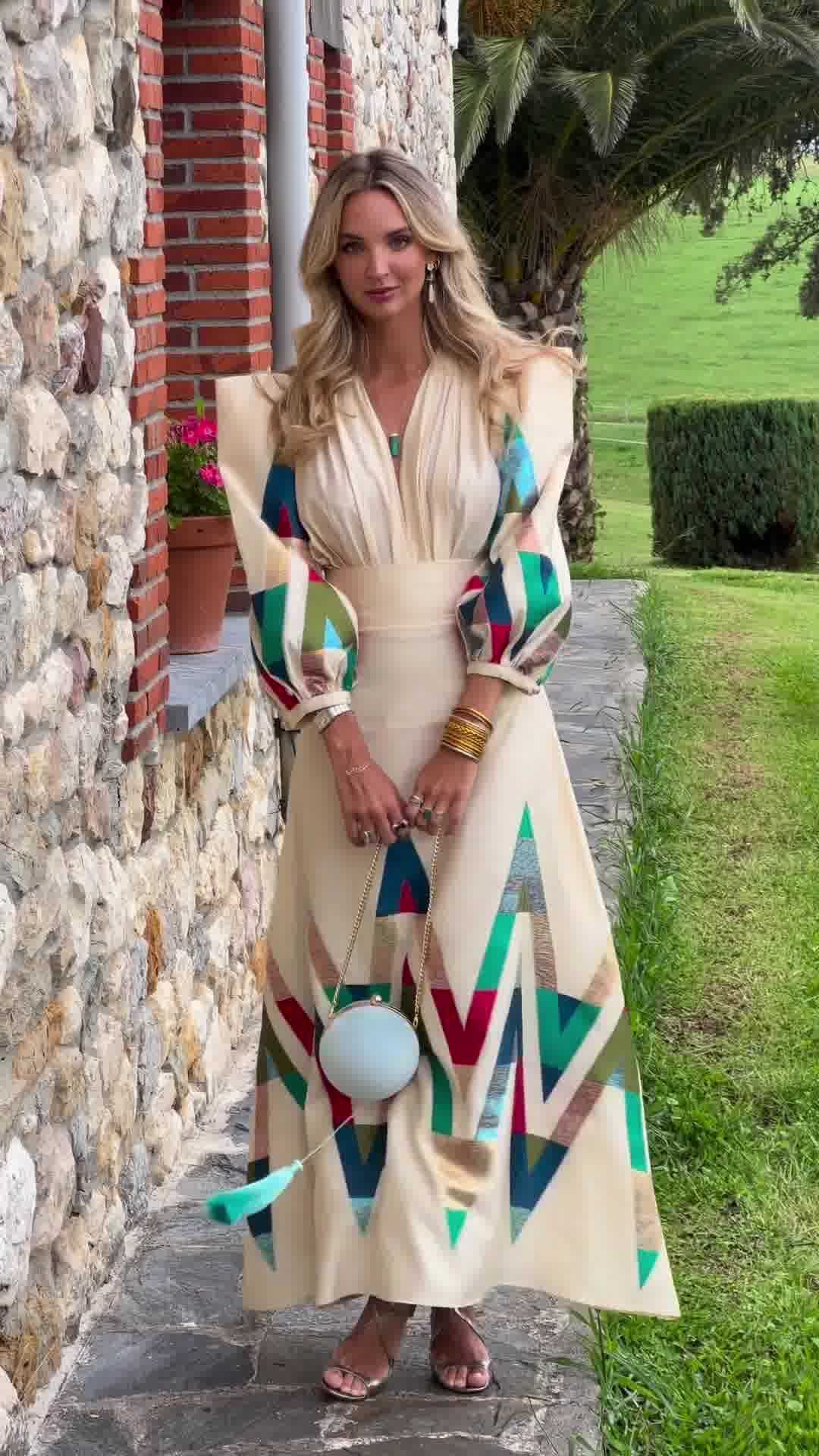 Windsor Edge™ | V-Neck Chevron Midi Set