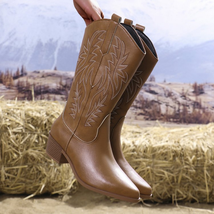 Yorkshire Stitch™ | Western Vegan Leather Boots