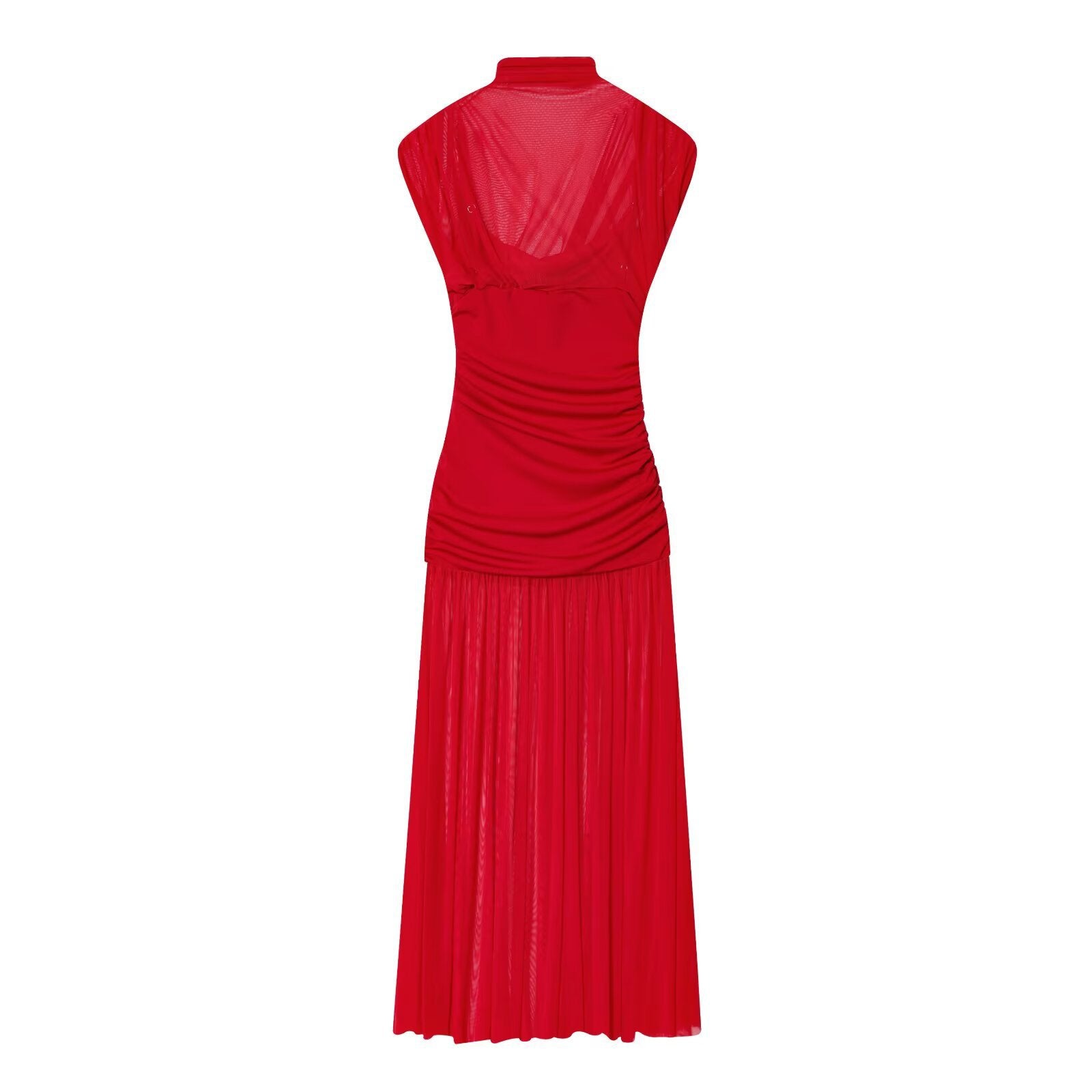 Victoria Bloom™ | Mesh Panel Elegant Maxi Dress