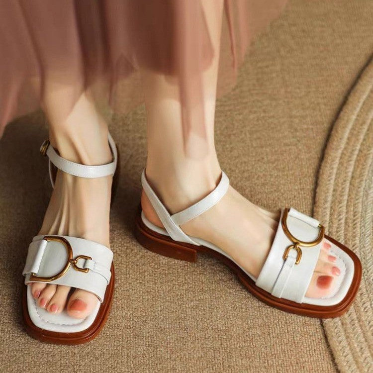 ChelseaStride™ | Square-Toe Buckled Sandals