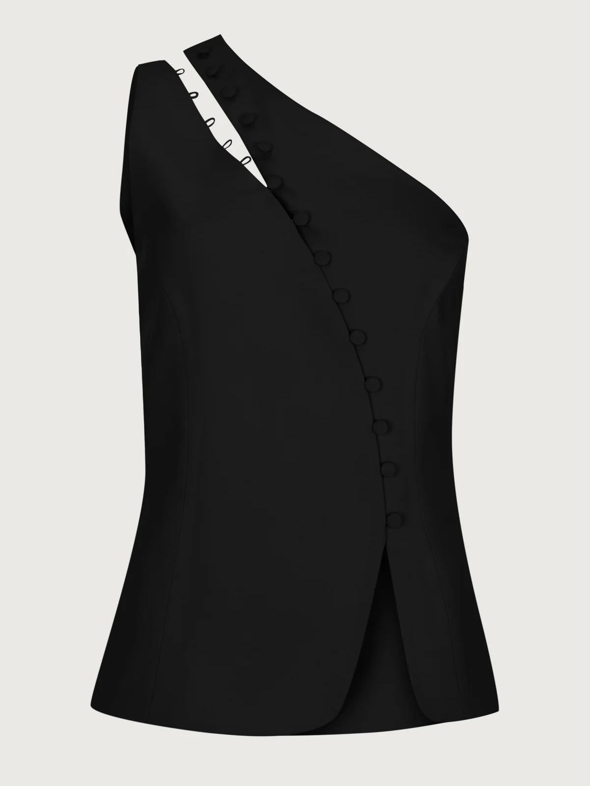 Barbican Ascent™ | One-Shoulder Button Detail Top