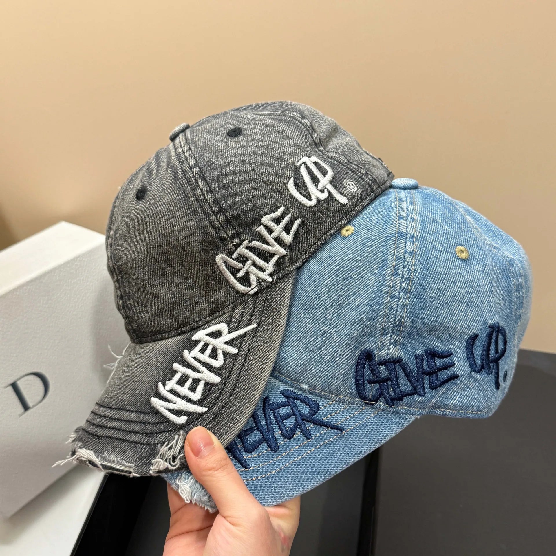 Never Give Up™ | Unisex Graffiti Denim Cap