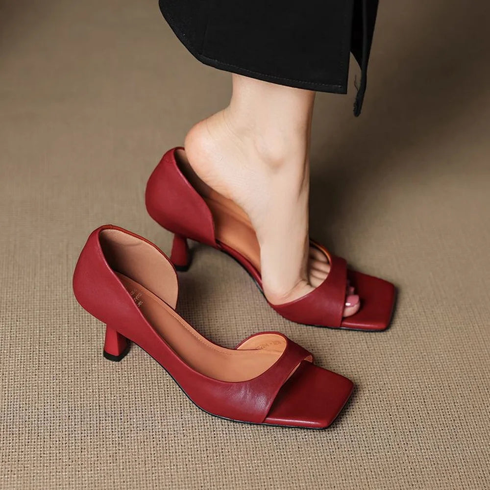Mayfair Scribe™ | Leather Square-Toe Heels
