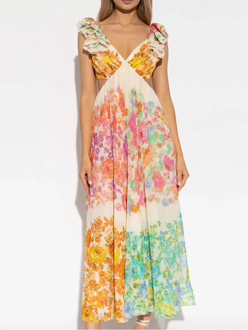 Nora™ | Deep‑V Open‑Back Dress