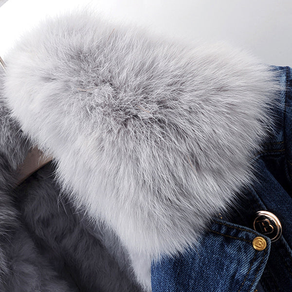 Aldermere Luxe™ | Fur-Collar Denim Jacket