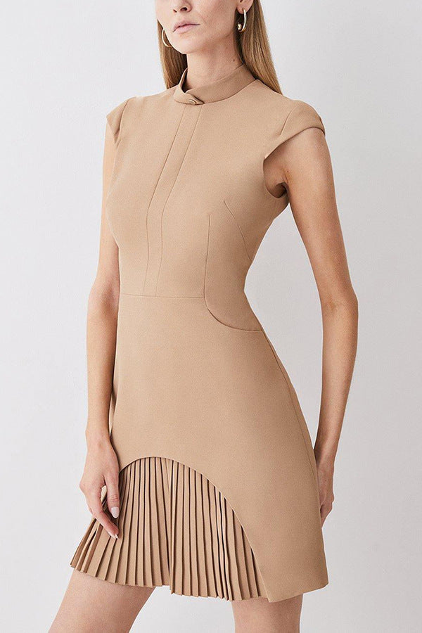 Blenheim Chic™ | High-Neck Pleated Mini Dress