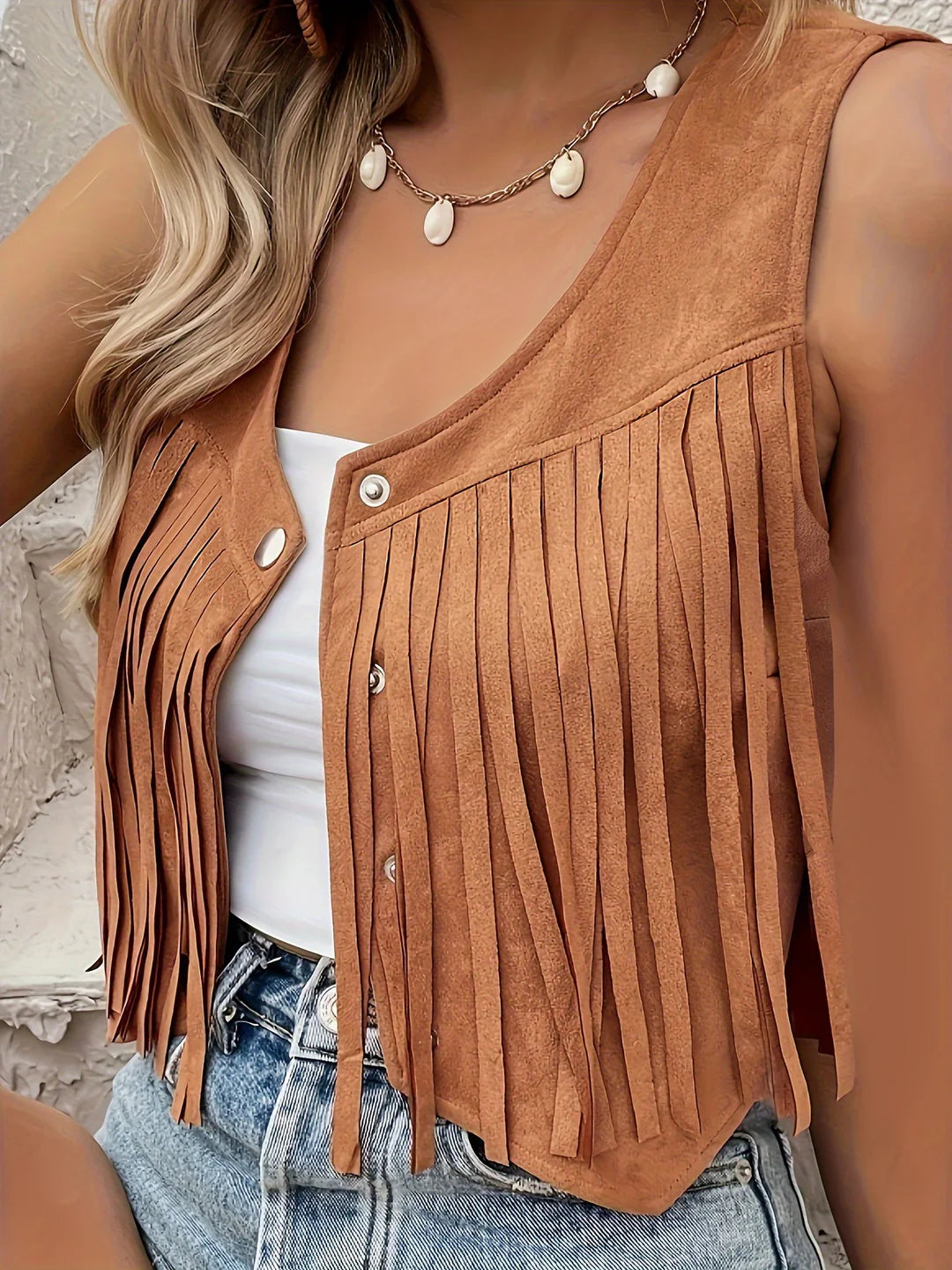 Heath Fringe™ | Cropped Suede Vest