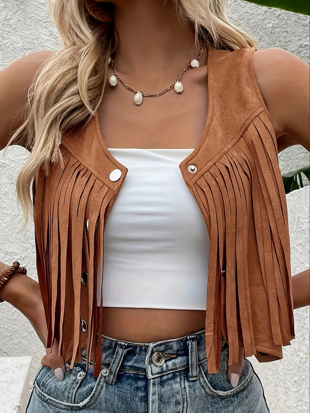 Heath Fringe™ | Cropped Suede Vest