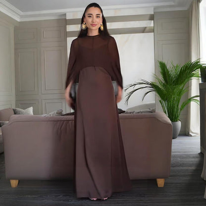Soho Veil™ | Sheer Cape Slip Maxi Dress