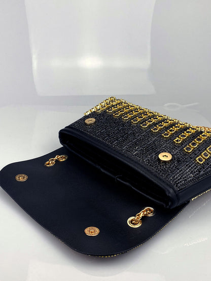 Elara Grace™ | Crystal Accent Shoulder Bag