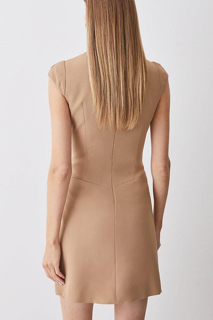 Blenheim Chic™ | High-Neck Pleated Mini Dress