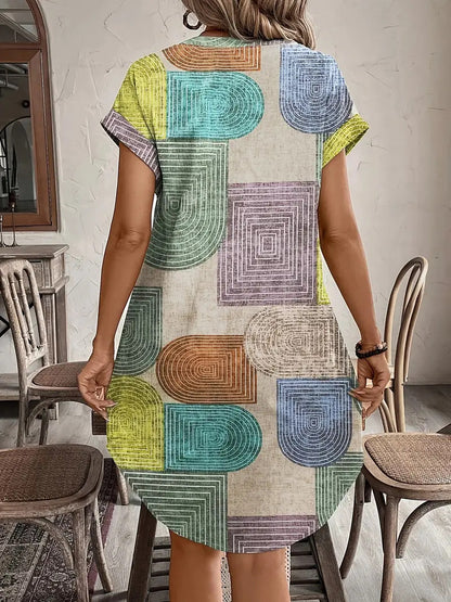 Sunline™ | Geometric Print Midi Dress