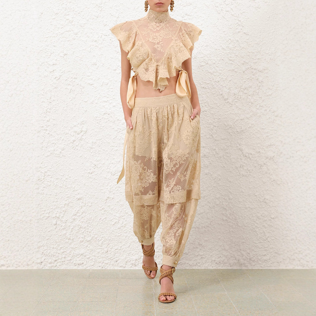 Soho Charm™ | Tie-Strap Lace Crop Set