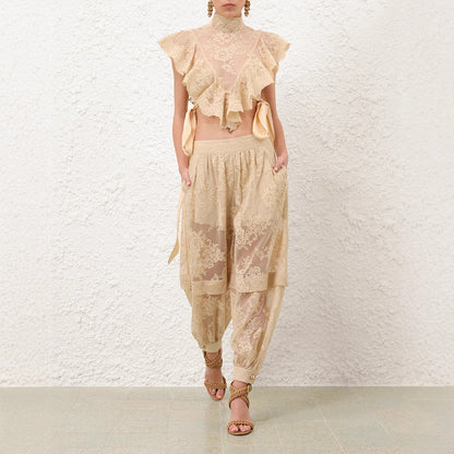 Soho Charm™ | Tie-Strap Lace Crop Set