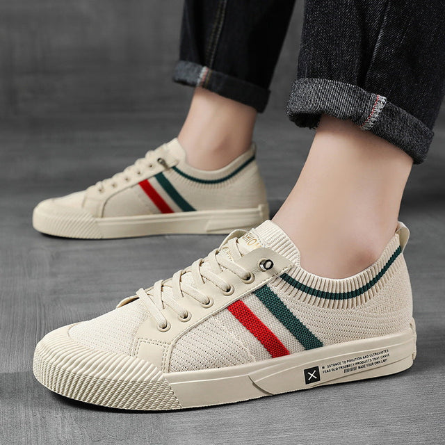 BrightonBreathe™ | Knit Stripe Low-Top Sneakers