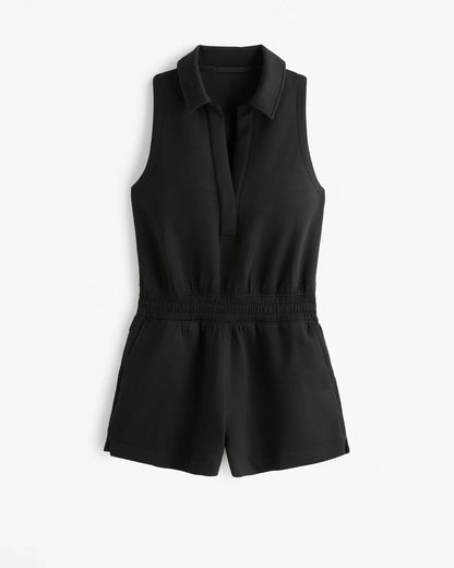 WimbledonKnit™ | Polo Collar Active Romper