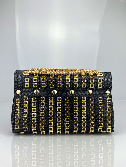 Elara Grace™ | Crystal Accent Shoulder Bag