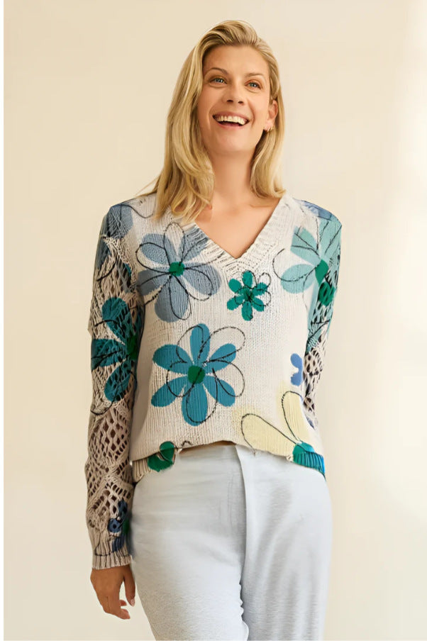 Camden Fleur™ | Knit Floral Print Sweater