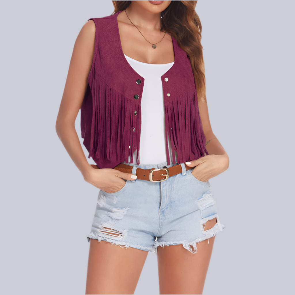 Heath Fringe™ | Cropped Suede Vest