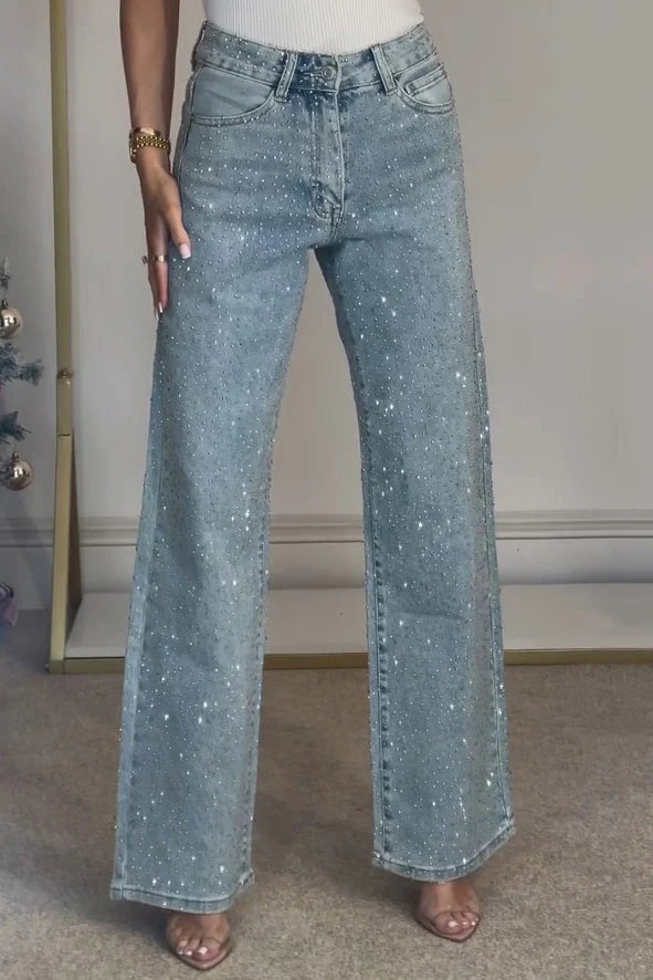 CamdenGlam™ | Stretch Denim Crystal Jeans
