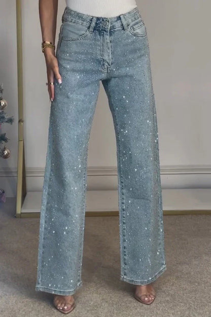 CamdenGlam™ | Stretch Denim Crystal Jeans
