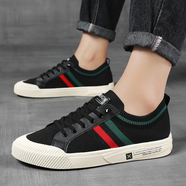 BrightonBreathe™ | Knit Stripe Low-Top Sneakers