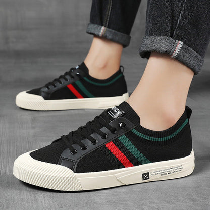 BrightonBreathe™ | Knit Stripe Low-Top Sneakers