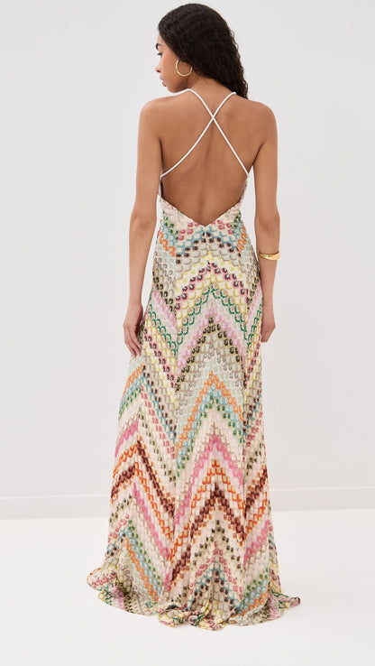 Shoreditch Glow™ | Open Back Knit Maxi Dress