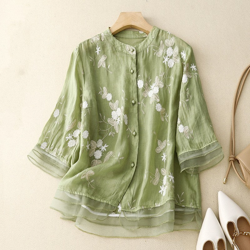 Helena™ | Embroidered Blossom Blouse