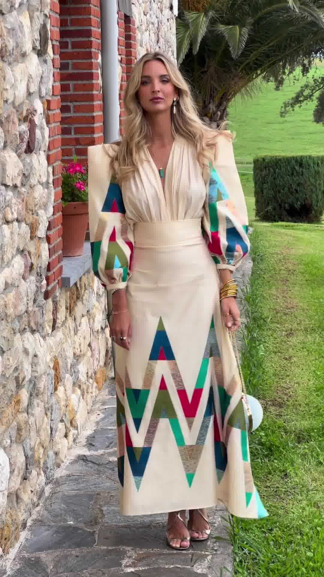 Windsor Edge™ | V-Neck Chevron Midi Set