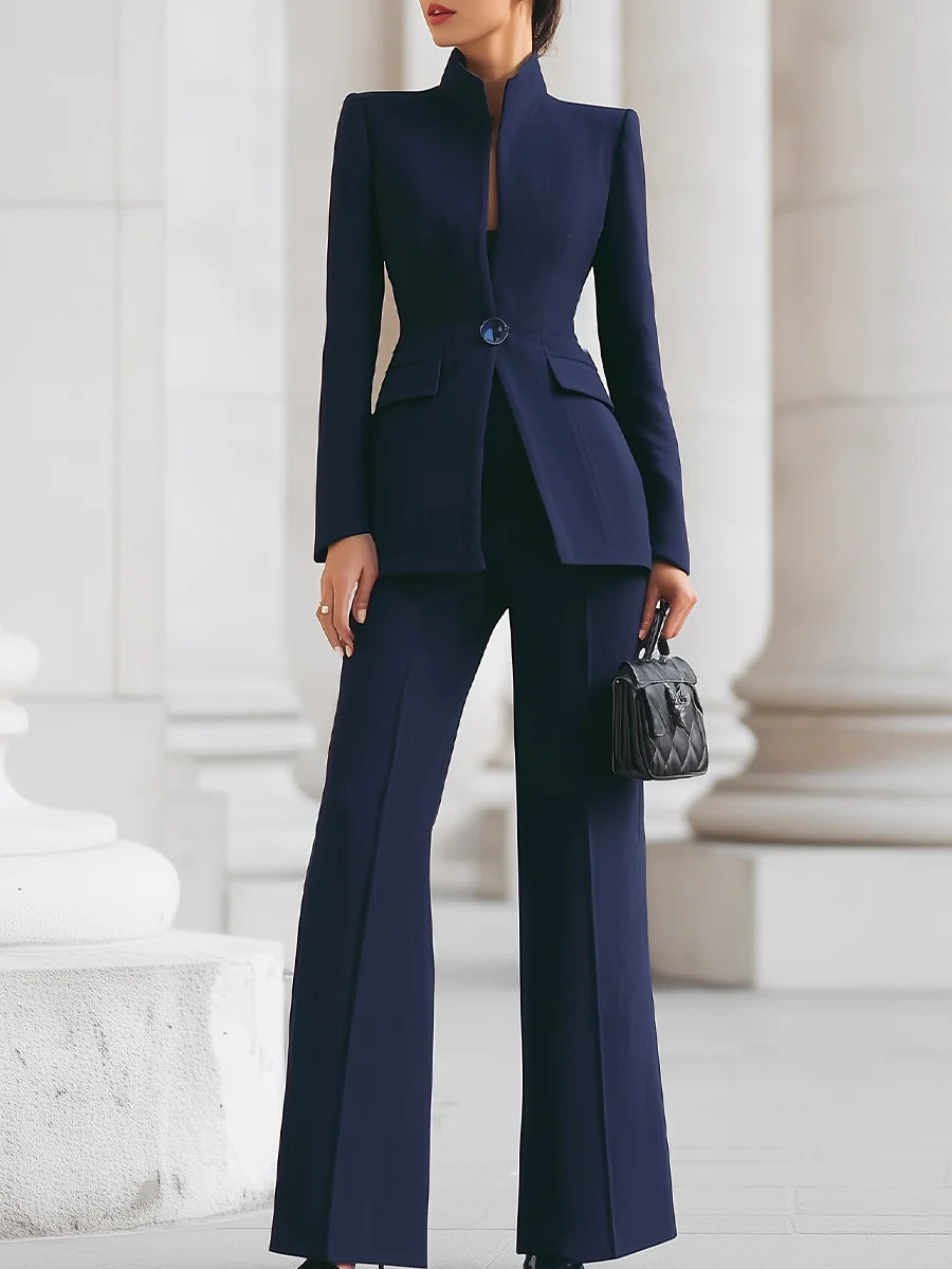 Crown Avenue™ | Navy Statement Pantsuit
