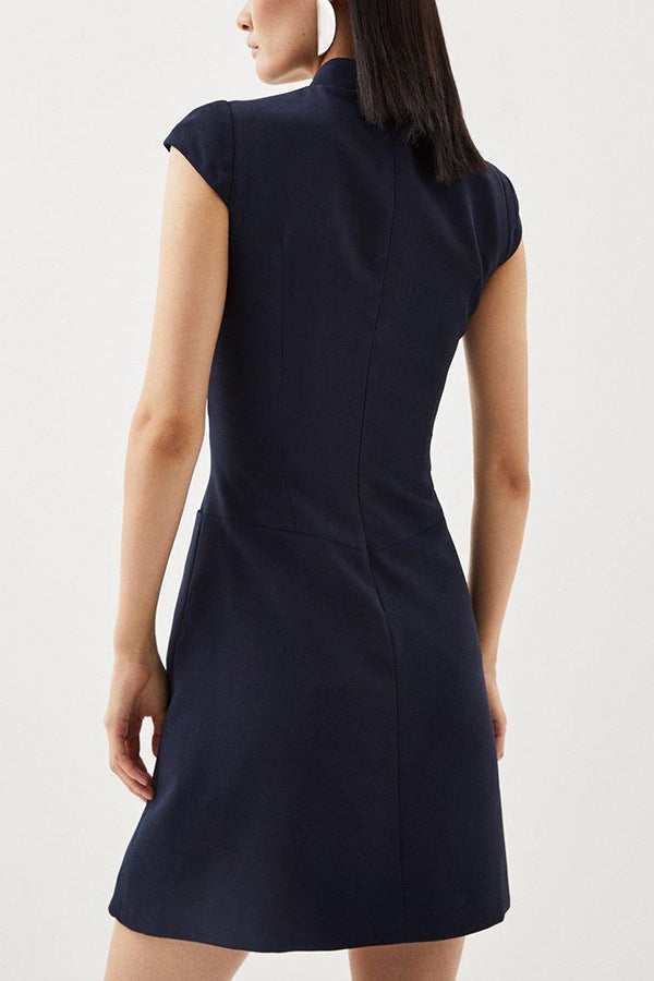 Blenheim Chic™ | High-Neck Pleated Mini Dress
