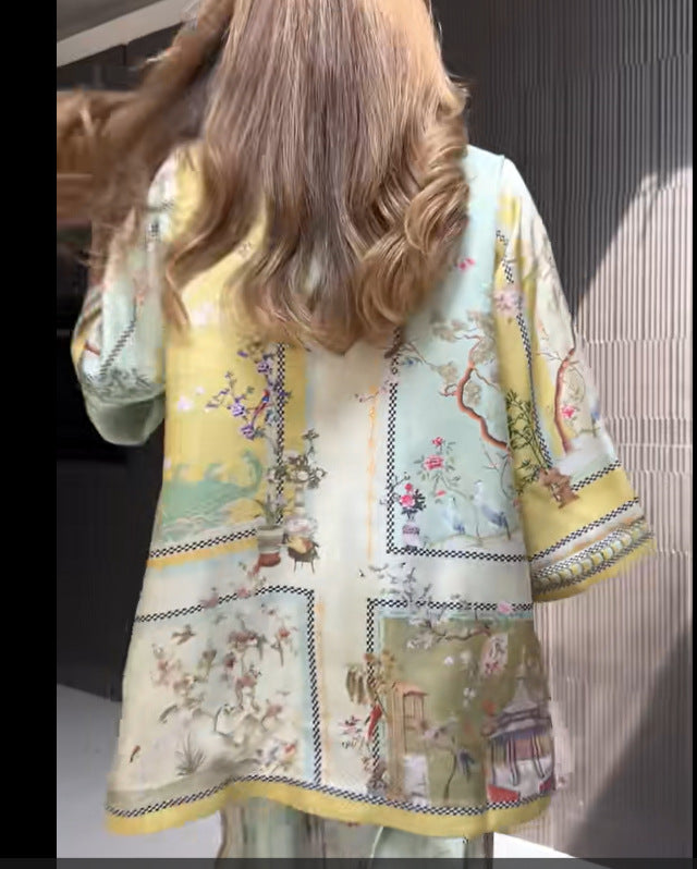 Soho Bloom™ | Satin Floral Two-Piece Set